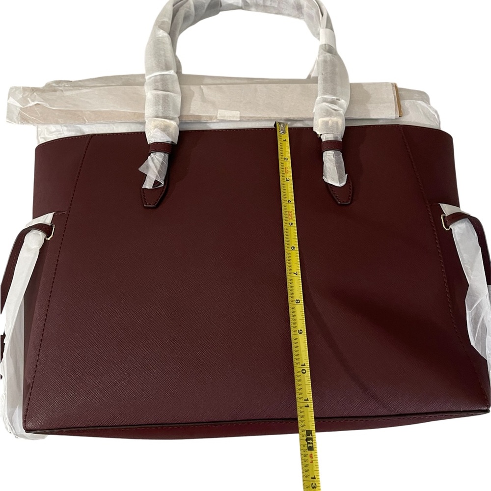 Michael Kors Gilly Tote Bag Burgundy w/ Purse Charm - Picture 10 of 10